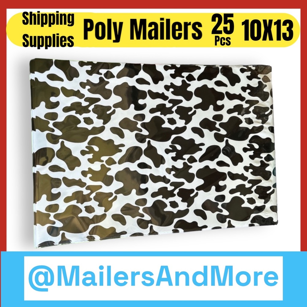 LAST ONE ‼️ 25 10X13 Poly Mailers Cow Print Shipping Envelopes Bags - Picture 2 of 3